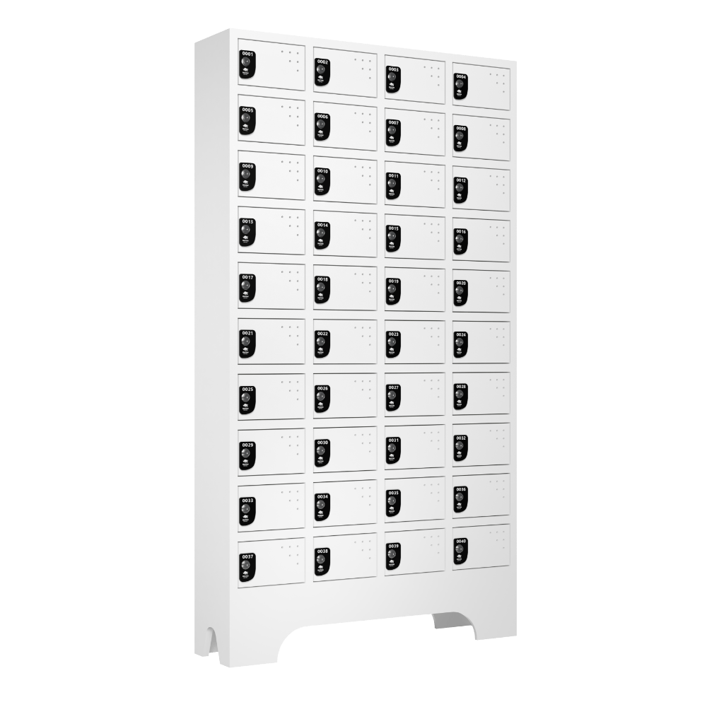 armario para vestiario porta objetos 10 portas por coluna 4 colunas 40 portas lateral fechado 1000x1000 1